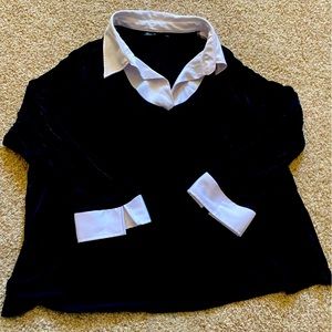 Maggie Barnes plus size 30/32 slinky collared top